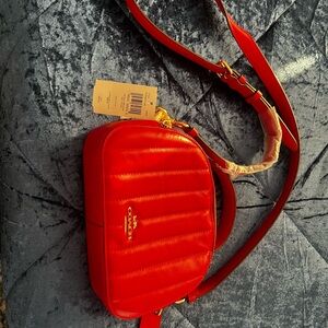 Red Leather Crossbody Bag